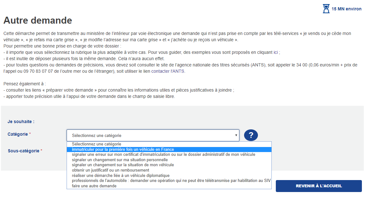 Autre demande | How do I register my vehicle on the ANTS website? | EUROCOC