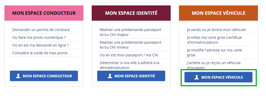 Mon Espace Vehicule | How do I register my vehicle on the ANTS website? | EUROCOC