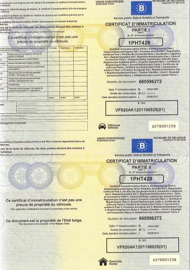 Document 1 | In Belgien im Fahrzeug mitzuführende Papiere | EuroCoc